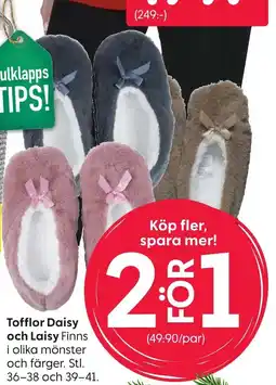 Rusta Tofflor Daisy och Laisy Finns erbjuda