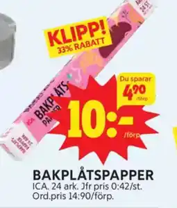 Ica Hajen Lagpris Bakplåtspapper erbjuda