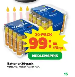 Stora Coop Batterier 20-pack erbjuda