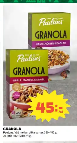 Coop Daglivs GRANOLA erbjuda