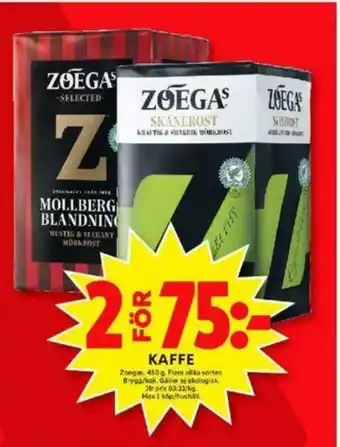 ICA Maxi Zoegas Kaffe erbjuda