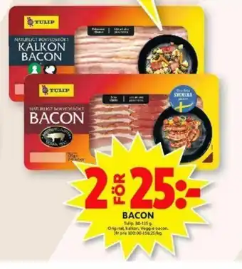 ICA Maxi Tulip Bacon 80-125g erbjuda