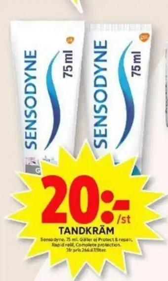 ICA Maxi Sensodyne Tandkräm 75ml erbjuda