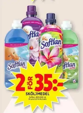 ICA Maxi Softlan Sköljmedel 650-1000 ml erbjuda