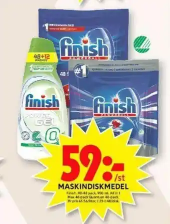 ICA Maxi Finish Maskindiskmedel 40-48 pack, 900 ml erbjuda
