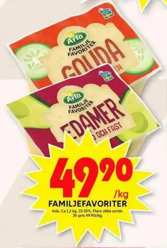 ICA Maxi Arla Familjefavoriter 1,2kg erbjuda