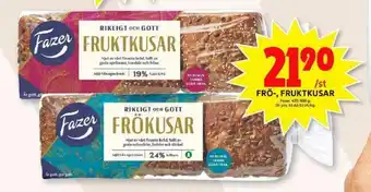 ICA Maxi Fazer Frö-, Fruktkusar 420-480g erbjuda