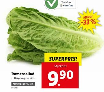 Lidl Romansallad erbjuda
