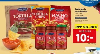 Lidl Santa Maria taco tillbehör erbjuda