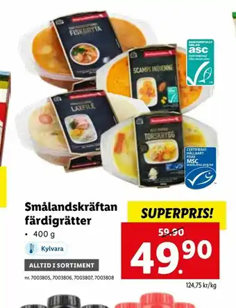 Lidl Smålandskräftan färdigrätter erbjuda