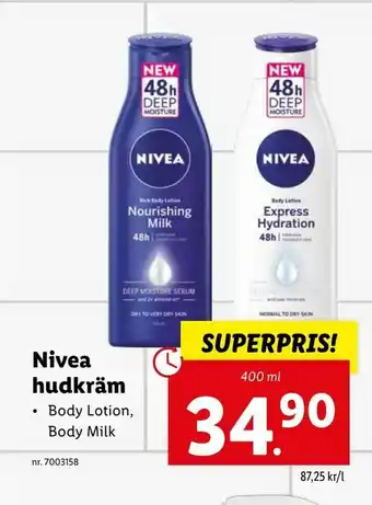 Lidl Nivea hudkräm erbjuda