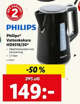 Lidl Philips® Vattenkokare HD9318/20 erbjuda