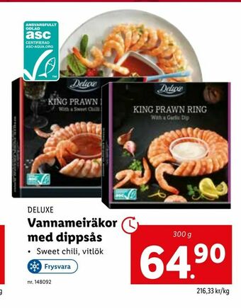 Lidl Vannameiräkor med dippsås erbjuda