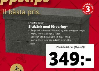 Lidl Sittbänk med förvaring erbjuda