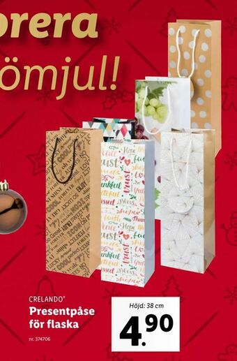 Lidl Presentpåse för flaska erbjuda