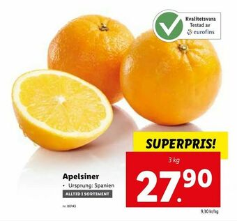 Lidl Apelsiner erbjuda