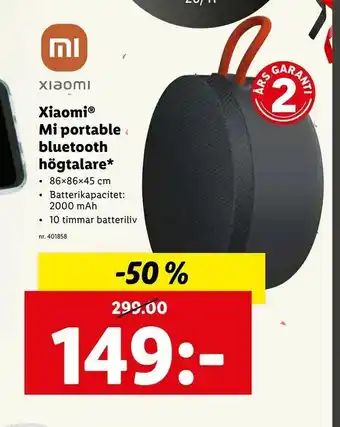 Mi portable bluetooth högtalare