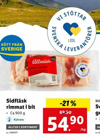 Lidl Sidfläsk rimmat i bit erbjuda