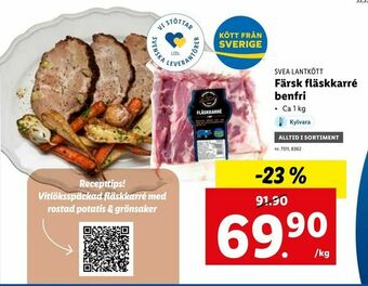 Lidl Färsk fläskkarré benfri erbjuda