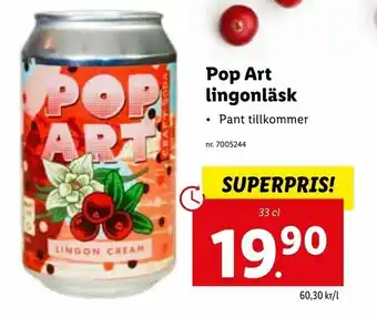 Lidl Pop Art lingonläsk erbjuda