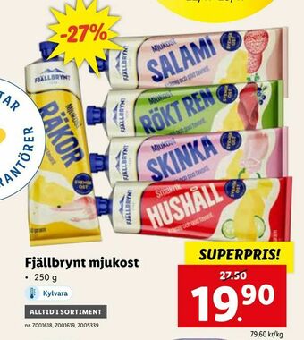 Lidl Fjällbrynt mjukost erbjuda