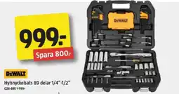 Jula DEWALT Hylsnyckelsats 89 delar 1/4"-1/2" erbjuda