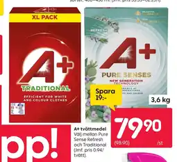 Rusta A+ tvättmedel erbjuda