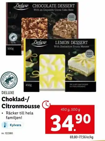 Lidl Choklad-/ Citronmousse erbjuda