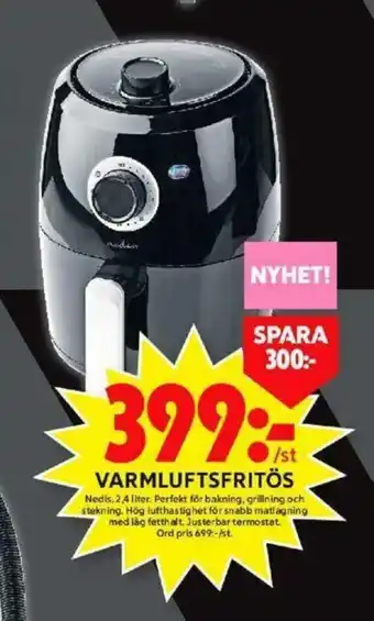 ICA Maxi Nedis Varmluftsfritös 2,4 liter erbjuda