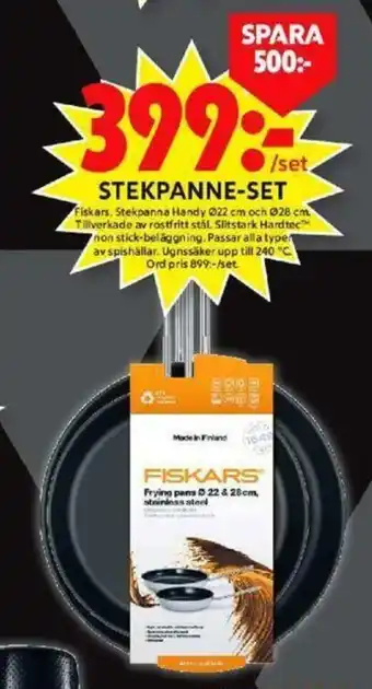 ICA Maxi Fiskars Stekpanne-set Ø22 cm och Ø28 cm erbjuda