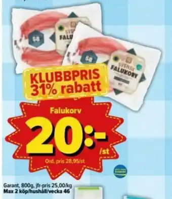 Östenssons Garant Falukorv 800g erbjuda