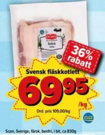 Östenssons Scan Svensk fläskkotlett 830g erbjuda