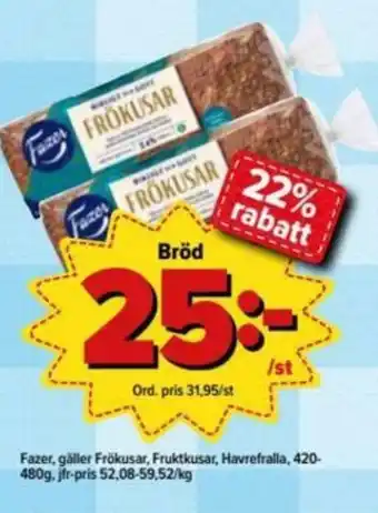 Östenssons Fazer Bröd 420-480g erbjuda
