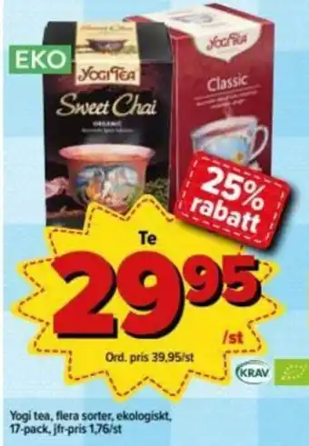 Östenssons Yogi Tea, Flera Sorter, Ekologiskt 17-pack erbjuda
