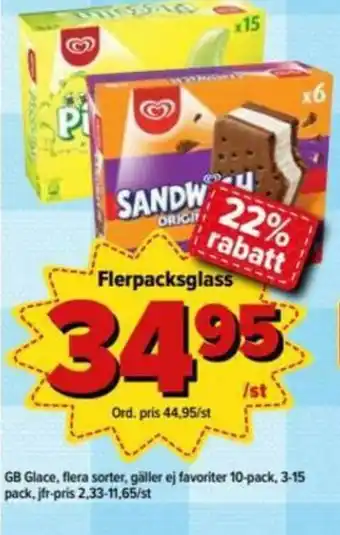Östenssons GB Glace, Flera Sorter, Gäller ej Favoriter 10-pack, 3-15 pack erbjuda
