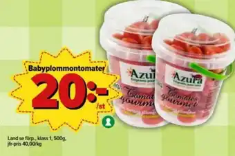 Östenssons Babyplommontomater Land se förp 500g erbjuda