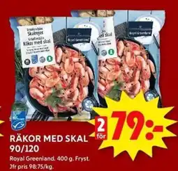 ICA Kvantum Räkor med skal för 90/120 erbjuda