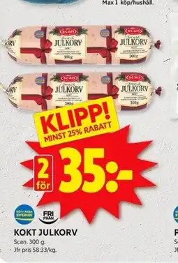 ICA Kvantum Kokt julkorv erbjuda