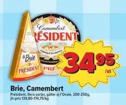 Östenssons PRESIDENT Brie, Camembert erbjuda