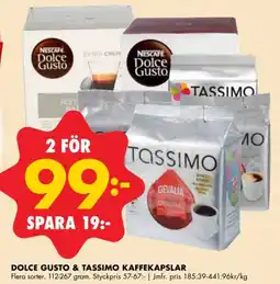 ÖoB NESCAFÉ Dolce gusto & tassimo kaffekapslar erbjuda