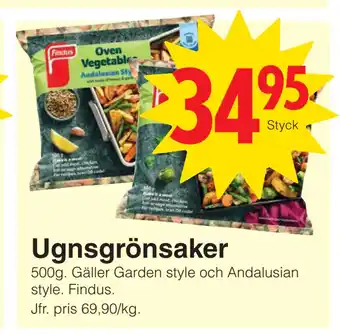 Matöppet Ugnsgrönsaker erbjuda