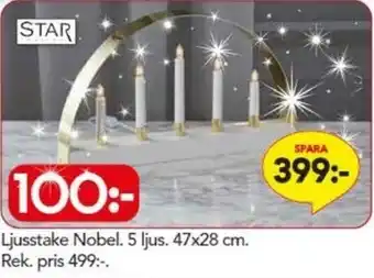 Bo Ohlsson Star Ljusstake Nobel 5 ljus 47x28 cm erbjuda