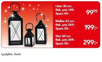 Bo Ohlsson Ljuslykta Svart Liten 30 cm erbjuda