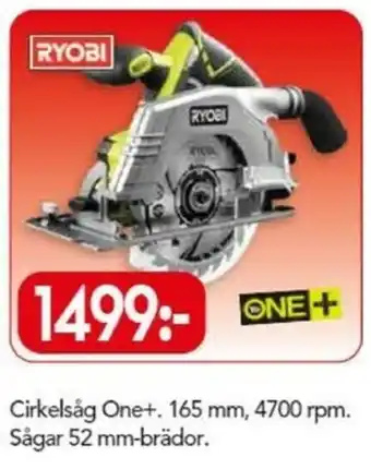 Bo Ohlsson Cirkelsåg One+. 165 mm, 4700 rpm. Sågar 52 mm-brädor erbjuda