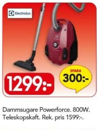 Bo Ohlsson Electrolux Dammsugare Powerforce 800W Teleskopskaft erbjuda