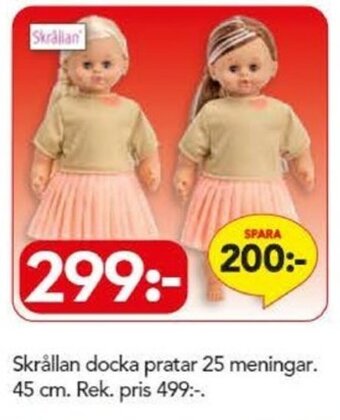 Skrållan docka pratar 25 meningar 45 cm