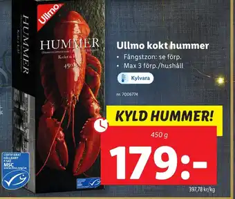 Lidl Ullmo kokt hummer erbjuda