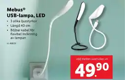 Lidl MebusⓇ USB-lampa, LED erbjuda