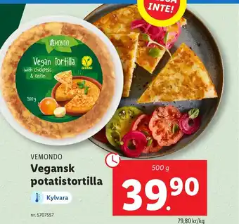 Lidl VEMONDO Vegansk potatistortilla erbjuda