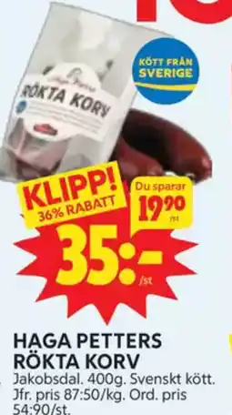 Ica Hajen Lagpris Haga petters rökta korv erbjuda